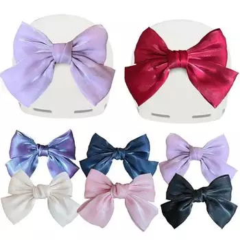 Украшение бантом для мотоциклетного шлема, стиль банта для украшения кузова автомобиля, аксессуары для электрического шлема для велосипеда, шелка, атласа, деталей светло-фиолетовый