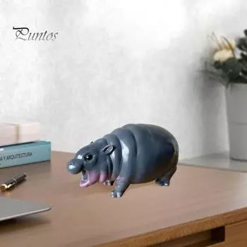 Украшение бегемота, игрушка бегемота, статуэтка бегемота, статуэтка бегемота из смолы, маленькая настольная статуэтка, переносная скульптура бегемота для книжной полки в спальне 1pc