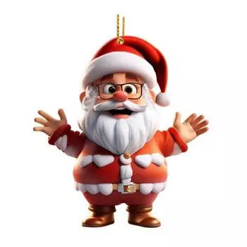 Украшение Дед Мороз 2D Акриловый Мультяшный Дед Мороз Рождественское Подвесное Украшение для Рождественской Елки Дверей Окон Стен Декор F