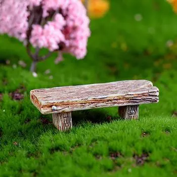 Украшение Деревянная скамейка Фигурка Мини Деревянная скамейка Мини Деревянный стул Длинная Деревянная скамейка Миниатюра