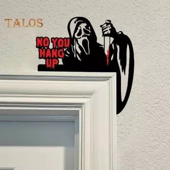 Украшение деревянной дверной рамы на Хэллоуин, персонаж фильма ужасов, дверной угловой знак, украшение на край передней двери, украшение для сиденья, праздничные атрибуты C