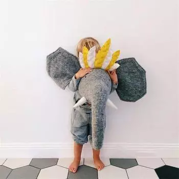 Украшение детской комнаты 3D мультяшная голова животного настенный декор слон олень единорог мягкие игрушки для детей декор спальни