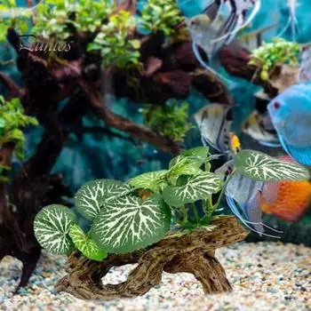 Украшение для аквариума, искусственное растение, украшение для аквариума, аксессуар для аквариума, водный декор для рыбок-бетта, маленьких рептилий зелёный