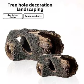 Украшение для аквариума: Изделия из смолы с деревянной бочкой и древесными отходами