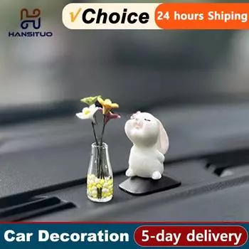 Украшение для автомобиля Кролик Автомобильные аксессуары Новая консоль Милая кукла Подвеска для салона автомобиля Украшение для автомобиля Крутое украшение для автомобиля Маленькая ромашка