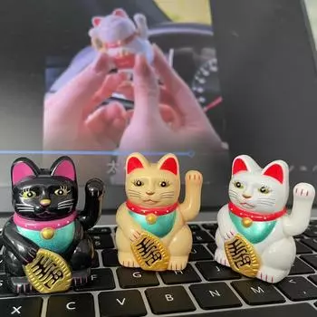 Украшение для автомобиля Lucky Cat 1 шт. Автоматический машущий мультфильм Wanliang-Yellow