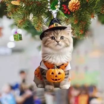 Украшение для автомобиля на Хэллоуин, подвесная подвеска с шнурком, легко подвешивается, очаровательные тыквы в форме животных, мини-украшение на Хэллоуин 4mm 2