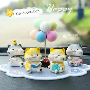 Украшение для автомобиля с изображением кошки Ханле Мяо, качающей головой - креативное украшение для автомобильной консоли в виде мультяшного питомца