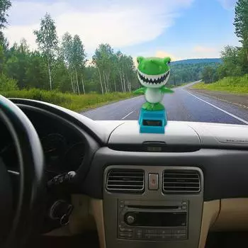 Украшение для автомобиля Украшение на солнечной энергии Качающаяся голова Интерьер автомобиля SharShape Креативное украшение Кукла Мультфильм Подарочный аксессуар T5P1