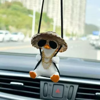 Украшение для автомобиля «Утка-качалка», симпатичная подвеска для автомобиля «Утка-качалка», украшение для автомобиля «Утка-качалка», аксессуары для зеркала заднего вида. Rich Schoolbag Duck