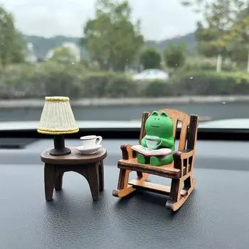 Украшение для автомобиля в виде лягушки, мультяшные животные, украшения для кошек, фигурки из смолы, миниатюрные украшения для салона автомобиля, украшения для офисного стола A1