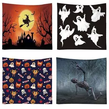Украшение для дома гобелен с принтом призрака на Хэллоуин, настенное украшение в европейском и американском стиле, украшение на Хэллоуин 230x180 см, тапиз 100X75CM