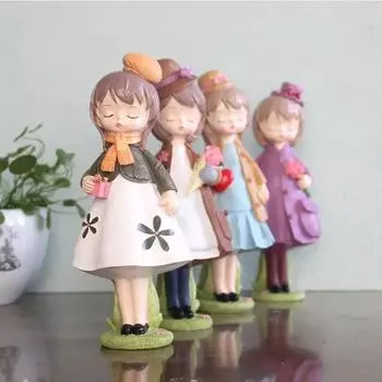 Украшение для дома из смолы для девочек, на день рождения, новоселье, на новую свадьбу, украшение для комнаты, статуя ангела, украшение для рабочего стола, офиса