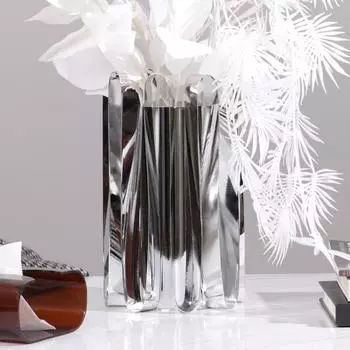 Украшение для дома Ваза Украшение для гостиной Цветочная композиция Светильник Роскошная модель Атмосфера комнаты Мягкое украшение Обеденный стол Металлическая цветочная посуда