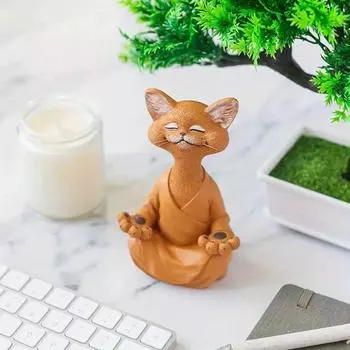 Украшение для домашнего сада, поделки из смолы, орнамент из смолы с котенком чёрный