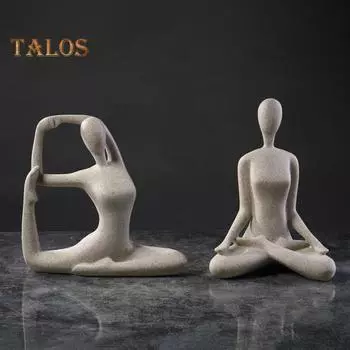 Украшение для фигуры йоги, статуя йоги из синтетической смолы, современная абстрактная скульптура позы йоги для дома A