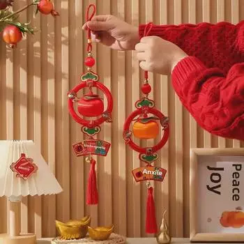 Украшение для фонаря из шелковой нити хурмы на праздник весны 2025 года в честь года Змеи