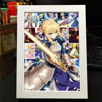 Украшение для фоторамки на тему судьбы с изображением Сэйбер (Артурия Пендрагон) - Готовая фото/художественная витрина в подарок saber1