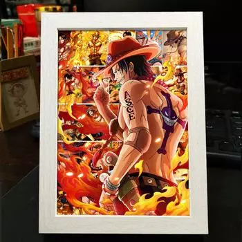 Украшение для фоторамки в стиле One Piece с изображением Луффи, Зоро, Санджи, Нами, Эйса и Ло — готовый стенд для демонстрации фотографий в подарок Luffy
