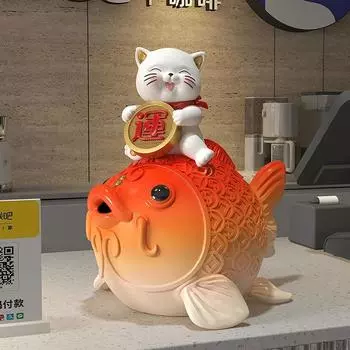 Украшение для гостиной и крыльца в виде кошки кои «Счастливый» Простой и элегантный кассовый аппарат Подарок на открытие переезда