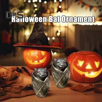 Украшение для Хэллоуина в виде летучей мыши, готическое украшение из смолы для летучей мыши, держатель для украшений, центральный элемент стола для домашнего декора на Хэллоуин A