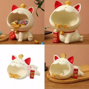 Украшение для хранения Lucky Cat, поднос для хранения кошек, банка для закусок, Bandeja Decorativa, украшение для дома