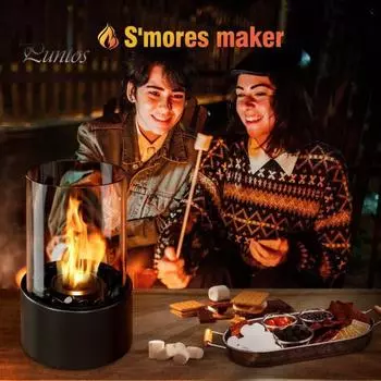 Украшение для костра на столешнице в помещении и на улице Ветрозащитное Долговечное пламя Безопасно в использовании Портативный настольный костер Товары для вечеринок чёрный