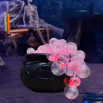 Украшение для котелка «Сделай сам» на Хэллоуин, котел ведьмы с дистанционным управлением, пластиковая черная чаша, набор светящихся пузырей для вечеринки «Фокус-покус» чёрный