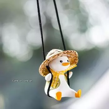 Украшение для подвески автомобиля Swing Duck, подвески для автомобиля, подвески для зеркала автомобиля в виде утки, очень милое украшение для интерьера автомобиля
