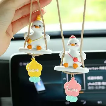 Украшение для подвески автомобиля Swing Duck, внутреннее зеркало заднего вида, автомобильный брелок, супер милый Netflix Duck розовый
