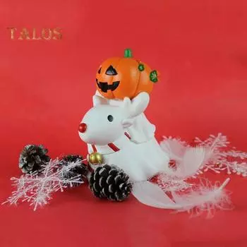 Украшение для привидения на Хэллоуин, смоляная тыквенная голова, привидение со статуей оленя, миниатюрная настольная фигурка для рождественских вечеринок на Хэллоуин белый
