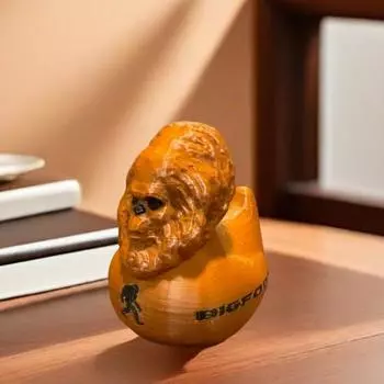 Украшение для рабочего стола в виде утки-сасквоча, фигурка в виде головы утки-сасквоча, книжная полка для домашнего офиса, декор в виде снежного человека, подарок любителям загадочных животных жёлтый