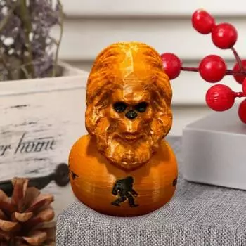 Украшение для рабочего стола в виде утки-снежного человека Yousheng Sasquatch, фигурка утки в виде головы снежного человека, книжная полка для домашнего офиса, декор в виде снежного человека, подарок любителям загадочных животных жёлтый