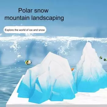 Украшение для резервуара, легко чистящееся, устойчивое к высоким температурам, имитация ледяного горного пейзажа, аквариумные украшения