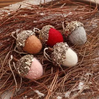 Украшение для рождественской елки, подвесной кулон, подарки, шерстяной войлок, подвеска для рождественской елки, маленькая шишка, декор на новый год розовый