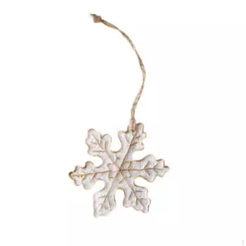 Украшение для рождественской елки, рождественское подвесное украшение с веревкой, подвеска в виде снежинки