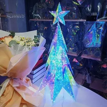 Украшение для рождественской елки, светодиодная фигурка рождественской елки со звездой, праздничное украшение для рождественской полки комнаты Christmas Tree