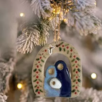 Украшение для рождественской елки «Святое семейство» Yousheng, подвесное украшение из смолы, деревенское религиозное украшение для фермерского дома, праздничный декор A