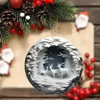 Украшение для рождественской елки Yousheng, подвесное украшение в виде красной птицы/оленя, акриловое плоское зеркало заднего вида для автомобиля, подвеска для деревьев, окон, стен, декор 5