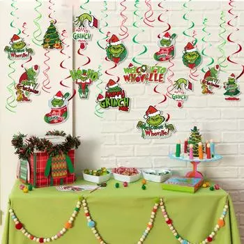 Украшение для рождественской вечеринки, рождественское спиральное подвесное украшение, подвесное украшение для открытки, сценическая композиция One Size зелёный