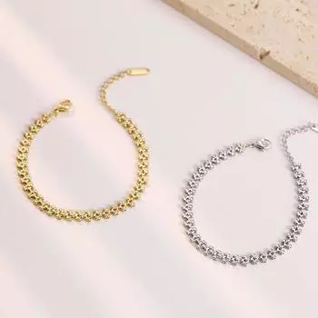 Украшение для рук из титановой стали, универсальный браслет высокого уровня из нержавеющей стали для девочек золотистый