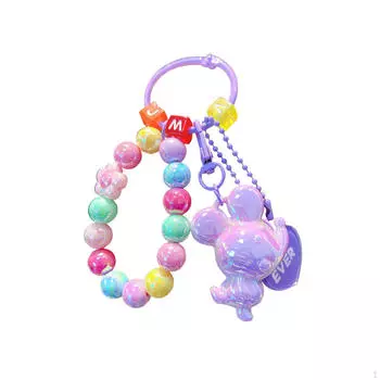 Украшение для рюкзака, брелок для ключей, браслет, телефонный шнурок, ремешок для запястья, подвеска для сумки в машину фиолетовый