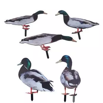 Украшение для садового столба «Утка» из акрила, реалистичное, устойчивое к погодным условиям, простая установка, садовая статуя на открытом воздухе KLU072A+B+C