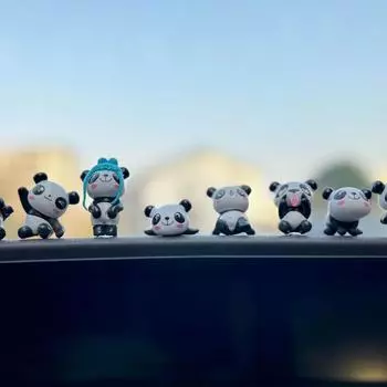 Украшение для салона автомобиля в виде куклы-панды, симпатичное украшение в виде панды, игрушка-панда, 8 шт., маленькая кукла-панда, отправка 20 бесследных клеев для приборной панели стола United States