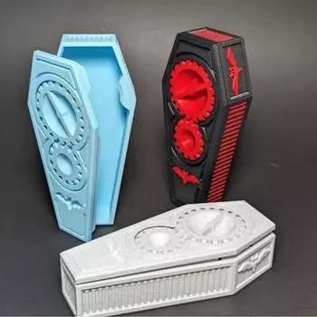 Украшение для шкатулки на Хэллоуин, деревянная механическая шкатулка, статуя, настольная фигурка на Хэллоуин, шкатулка для колец, сувенир для вечеринки чёрный