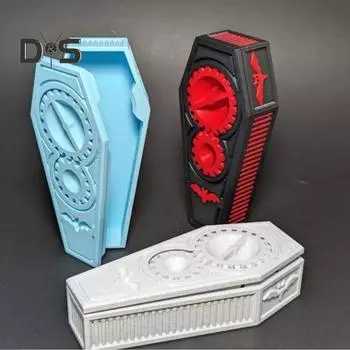 Украшение для шкатулки на Хэллоуин, деревянная механическая шкатулка, статуя, настольная фигурка на Хэллоуин, шкатулка для колец, сувенир для вечеринки чёрный