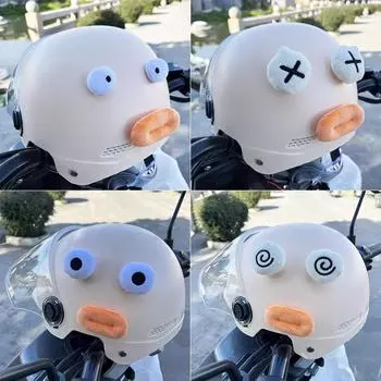 Украшение для шлема мотоциклиста в виде сосиски и рта, милые плюшевые наклейки, шлем для мотокросса, полнолицевой шлем для бездорожья, декор для косплея