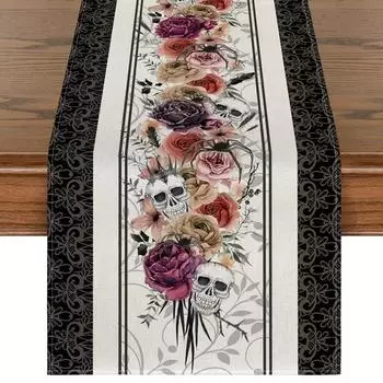 Украшение для стола на Хэллоуин, подставка для столовых приборов, скатерть с изображением тыквы и летучей мыши, скатерть с флагом, вечеринка ужасов в доме на Хэллоуин, страшный декор