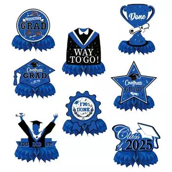 Украшение для тематической выпускной вечеринки, сотовые украшения One Size синий