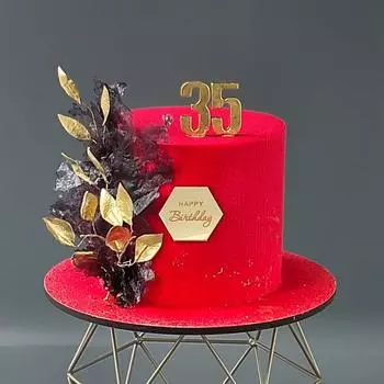 Украшение для торта на день рождения Акриловый шестиугольный декор для боковины торта Золотые украшения для торта Подарочный декор Аксессуары для десертов для кексов D